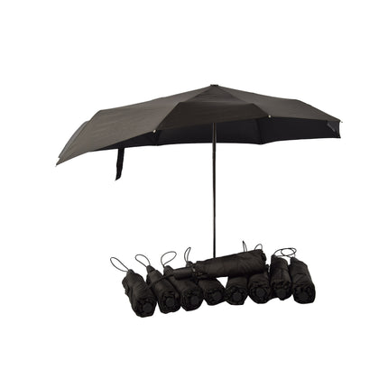 10x Opvouwbare Paraplu in Zwart - Hoogwaardige Kwaliteit - Gemaakt van Polyester en Aluminium - Lengte 61.5cm - Diameter 97cm - Stormparaplu