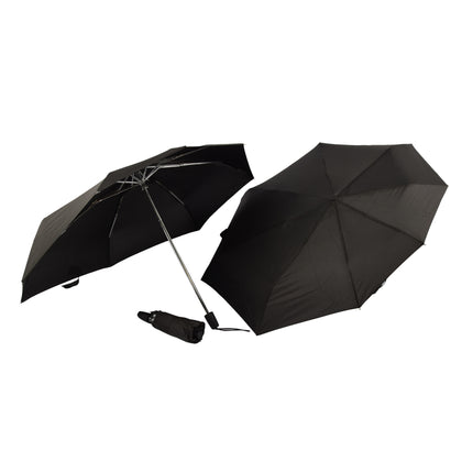 Zwart Opvouwbare Paraplu's - Hoogwaardige Waterdichte Regenponcho's - Set van 3 - Polyester en Aluminium Materiaal - Stormparaplu - Lengte 61.5cm - Diameter 97cm