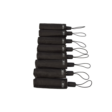 Zwarte Stormparaplu's, Opvouwbaar en Duurzaam - Set van 8, Polyester en Aluminium, 61.5 cm x 97 cm