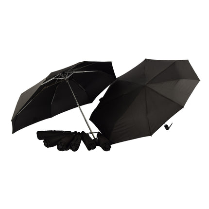 Zwarte Stormparaplu's, Opvouwbaar en Duurzaam - Set van 8, Polyester en Aluminium, 61.5 cm x 97 cm