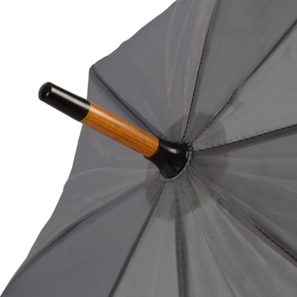 10-Pack Stevige, Transparante Paraplu's - 98 cm - Opvouwbaar - Unisex - Grijs met Houten Handvat