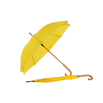 Tweemaal stijlvol: Set van 2 prachtige automatische gele stormparaplu's - diameter 102cm - Polyester
