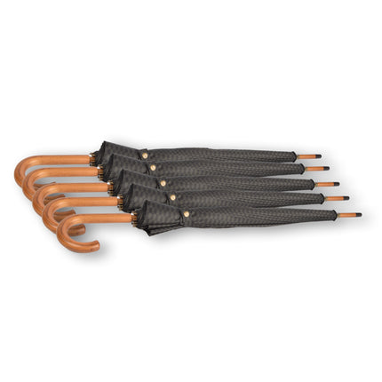 Vijf Handige Grote Paraplu's - Zwart & Donkergroen - Stormbestendig - Geschikt voor Volwassenen en Unisex - Breedte: ~ca 102cm - Met Houten Handvat 
