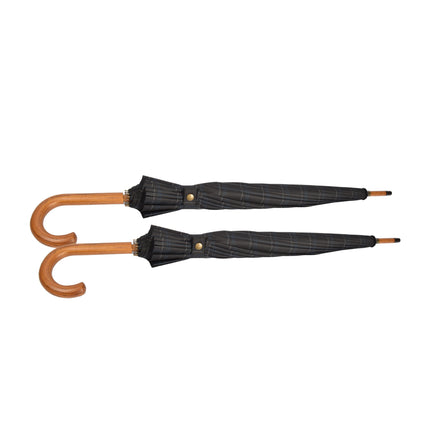 Twee Keer De Bescherming Met Zwarte En Blauwe Stormparaplu's (102cm) - Duurzaam, Opvouwbaar & Geschikt Voor Volwassenen - Breedte: ~Ca 102cm - Met Houten Handvat