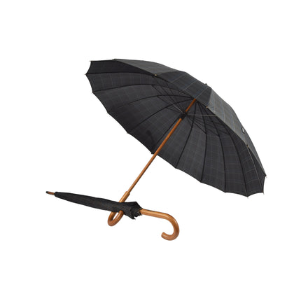 Twee Keer De Bescherming Met Zwarte En Blauwe Stormparaplu's (102cm) - Duurzaam, Opvouwbaar & Geschikt Voor Volwassenen - Breedte: ~Ca 102cm - Met Houten Handvat