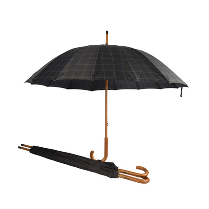 Voel je zelfverzekerd met deze 3x Zwarte en Blauwe Stormparaplu's (102cm): Duurzaam, Opvouwbaar & Perfect voor Volwassenen.