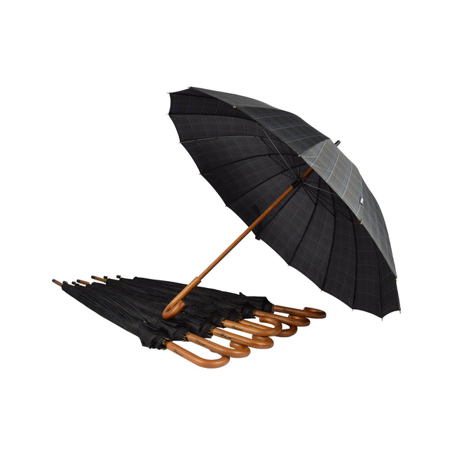 Ultieme Bescherming Tegen Regen: 8x Zwart-blauwe Paraplu's - Handmatige Opening - 89cm x 102cm 