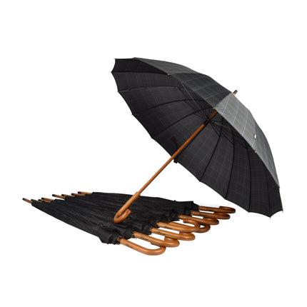 Weerbestendigheid In Stijl: 9x Zwart-Blauwe Opvouwbare Stormparaplu's - 102cm Breedte 