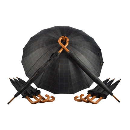 Weerbestendigheid In Stijl: 9x Zwart-Blauwe Opvouwbare Stormparaplu's - 102cm Breedte 