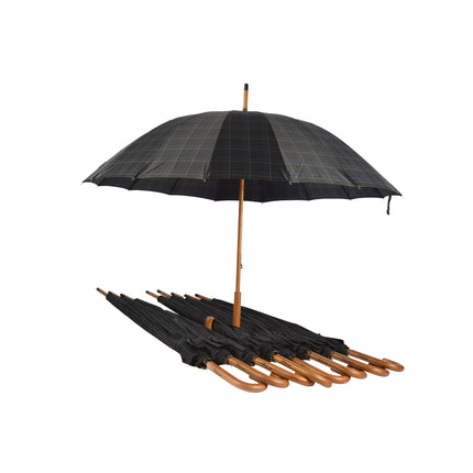 Weerbestendigheid In Stijl: 9x Zwart-Blauwe Opvouwbare Stormparaplu's - 102cm Breedte 