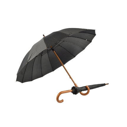 Uitstekende En Stijlvolle Zwart-wit Paraplu's Voor Volwassenen - Set Van 2 Met Houten Stok En Haken – 102Cm Diameter