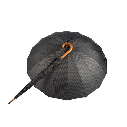 Uitstekende En Stijlvolle Zwart-wit Paraplu's Voor Volwassenen - Set Van 2 Met Houten Stok En Haken – 102Cm Diameter