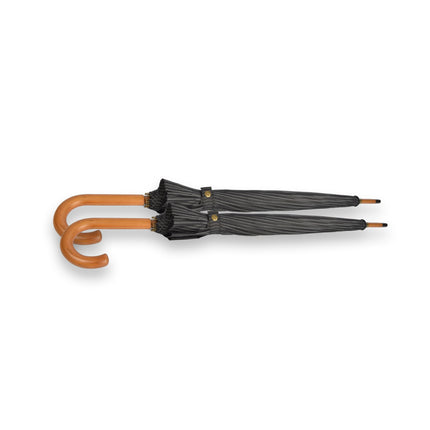 Uitstekende En Stijlvolle Zwart-wit Paraplu's Voor Volwassenen - Set Van 2 Met Houten Stok En Haken – 102Cm Diameter