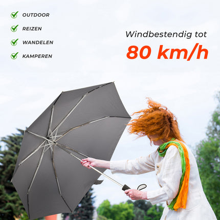 10 Grijze Stormparaplu's - Groot, Stevig & Opvouwbaar - Aluminium Frame - Polyester Pongee Doek - 107cm Diameter