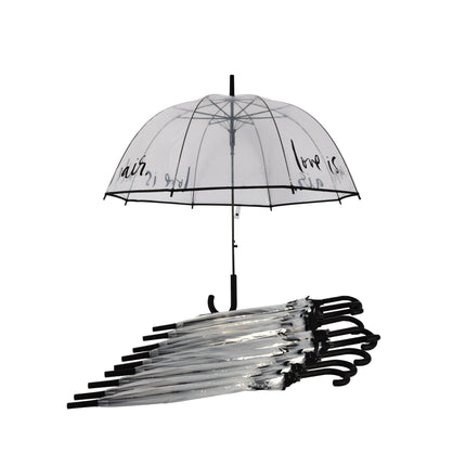10x Grote Transparant Stormparaplu van Polyester met Aluminium Frame | 85cm Diameter