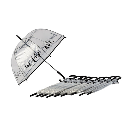10x Grote Transparant Stormparaplu van Polyester met Aluminium Frame | 85cm Diameter