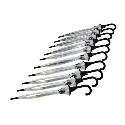 10x Grote Transparant Stormparaplu van Polyester met Aluminium Frame | 85cm Diameter