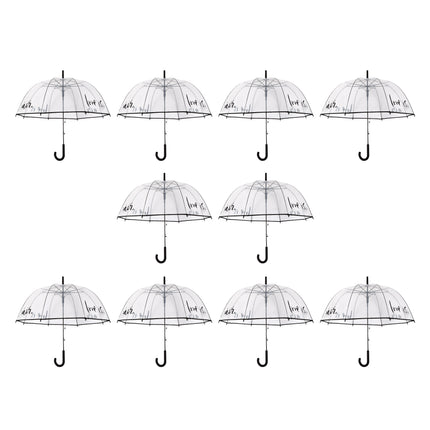 10x Grote Transparant Stormparaplu van Polyester met Aluminium Frame | 85cm Diameter