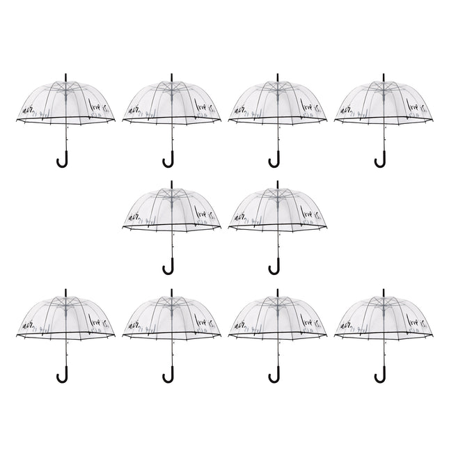10x Grote Transparant Stormparaplu van Polyester met Aluminium Frame | 85cm Diameter