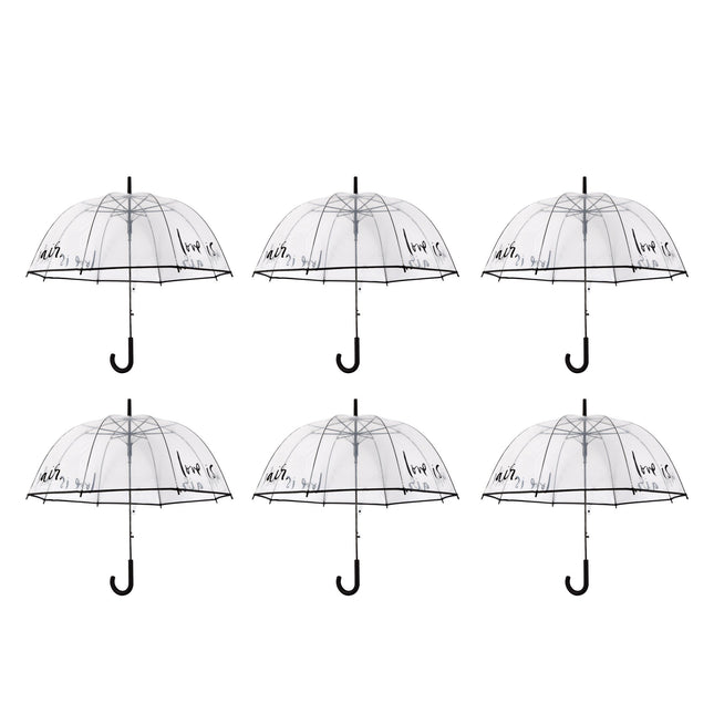 6x Grote Transparant Stormparaplu van Polyester met Aluminium Frame | 85cm Diameter