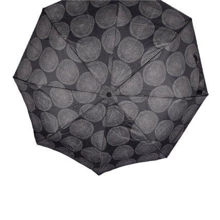 Stevige Grote Paraplu van 100 cm Diameter - Grijs met Grote Ronden - 4 cmx51cm - 8 Ribben - Stevig en Lichtgewicht