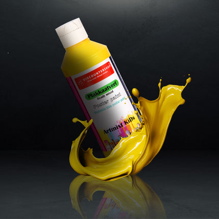 Zonnige Creativiteit Met 3 Pakket Gele Plakkaatverf | 5cm Breedte | 16cm Hoogte | Levendige en Duurzame Kleur | Makkelijk Afwasbaar & Watervast | Gebruiksklaar op Elke Ondergrond | 250 ml  