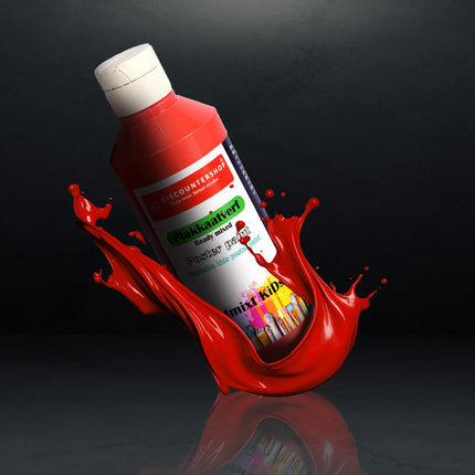 12 stuks x 250ml | Plakkaatverf | Knutselverf | voor kinderen | 98% natuurlijke ingrediënten | 16cm*5cm