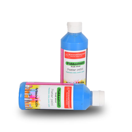 Vibrant Blauwe Plakkaatverf Set Van 2 | Maximaal 250 ml Per Set | Voor Volwassenen en Kinderen | Gebruiksklare Artiesten Verf met Waterbasis | Geschikt voor Hout Papier Karton Steen Gips Metaal en Plastic 