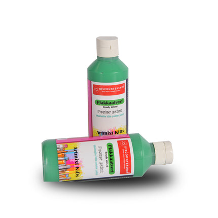 Premium Groen Plakkaatverf Set | 2x | Elk 250 ml | Veelzijdig Gebruik op Hout Papier Karton Steen Gips Metaal Plastic | Voor Creatieve Meesterwerk | Diepe  Ondoorzichtige Kleur | Direct Klaar voor Gebruik 