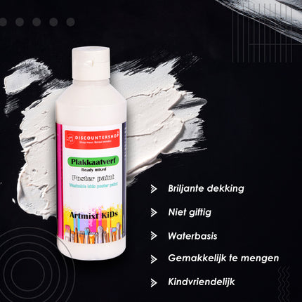 12 stuks x 250ml | Plakkaatverf | Knutselverf | voor kinderen | 98% natuurlijke ingrediënten | 16cm*5cm