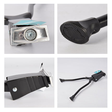 Duurzame Dubbele Fietsstandaard Pakket - Zwart Metaal - Voor 26-28 inch Fietsen - Accessoires voor Fietsers - Inclusief 5 Stuks