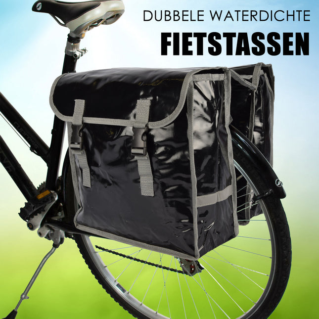 Fietstas | Zwart | 32 Liter | Dubbele fietstas | Polyester | Waterdichte fietstas | 34.5cm*35cm