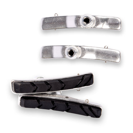  | Remblokken | V-brakes | zwart/zilver | remblokken fiets | 55g | metaal/rubber | Fietsremmen | 7.5cm1.70cm*4cm