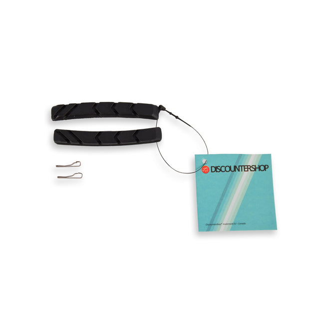 2 stuks Duurzame V Remblokken voor Optimale Fietsremmen -  Zwart & Zilver, Metaal & Rubber - 7.2cm Lang