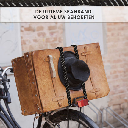Universele Bagagedrager voor Fiets | 4 Stuks Set | Perfecte Fiets Snelbinders voor 26 Inch en 28 inch Wielen | Multifunctionele Rubberen Spanbanden voor Bagage | Stevig Snelbinders Met Haak 