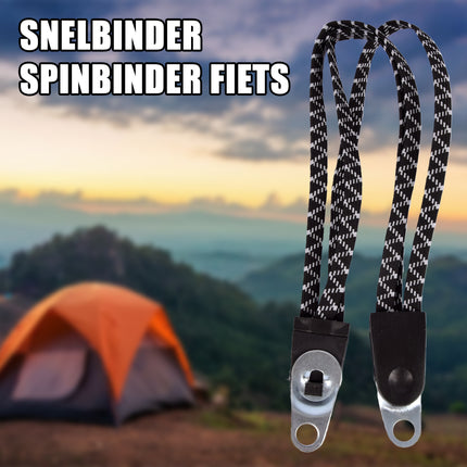 Snelbinder Spinbinder Fiets – Zwarte Bagagespin met Metalen Haken – Verstelbare en Sterke Fietsspin voor Motor, Fiets & Scooter – 55cm x 3cm