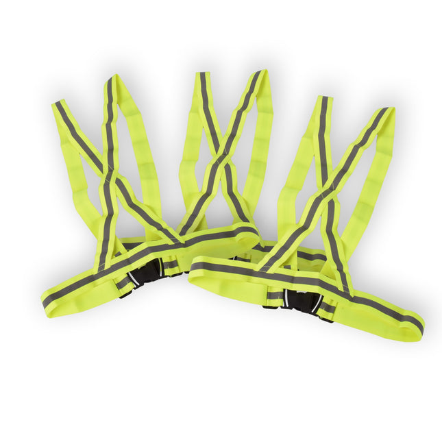 Veiligheidsvest - Fluorescerend, Reflecterend - Set van 3 - Groen - Gemaakt van 100% Polyester - One Size - Lichtgewicht Tops - 280g
