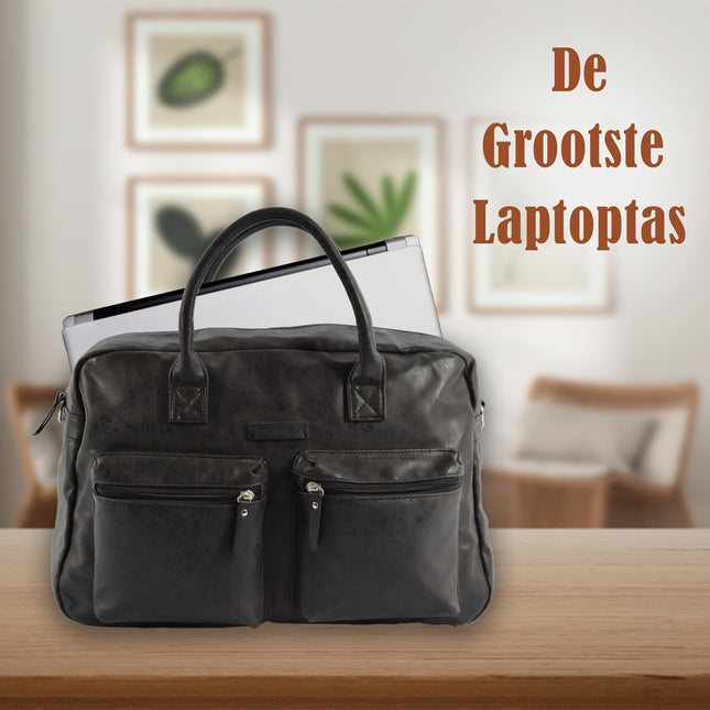 Laptoptas Western Bag - 13 Inch Laptopvak - School & Werk - Hand & Schoudertas - Zwart - Verstelbare en Afneembare Schouderriem - Voor Universiteit & Kantoor - Dames en Heren