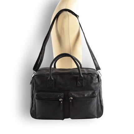 Laptoptas Western Bag - 13 Inch Laptopvak - School & Werk - Hand & Schoudertas - Zwart - Verstelbare en Afneembare Schouderriem - Voor Universiteit & Kantoor - Dames en Heren