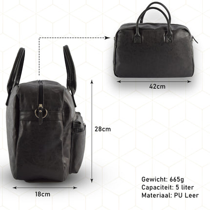 Laptoptas Western Bag - 13 Inch Laptopvak - School & Werk - Hand & Schoudertas - Zwart - Verstelbare en Afneembare Schouderriem - Voor Universiteit & Kantoor - Dames en Heren
