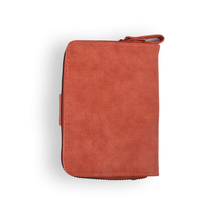Enrico Benetti Stijlvolle Oranje Damesportemonnee - Polyester - 8 Vakken inclusief Muntenvak - 6 Creditcardvakjes - Afmetingen 9.5cm x 3cm x 13.5cm