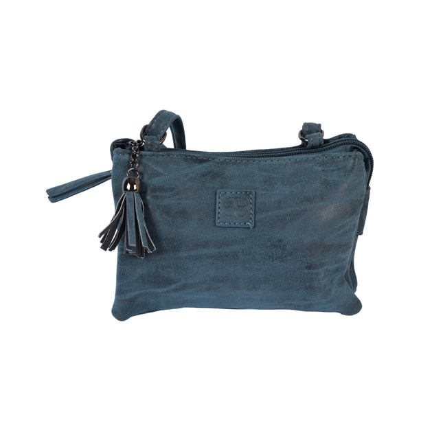 Handige Navy Schoudertas voor Dames - Compact Schoudertasje, 5 Vakken en 6 Creditcardvakjes, Bicky Bernard