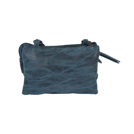 Handige Navy Schoudertas voor Dames - Compact Schoudertasje, 5 Vakken en 6 Creditcardvakjes, Bicky Bernard