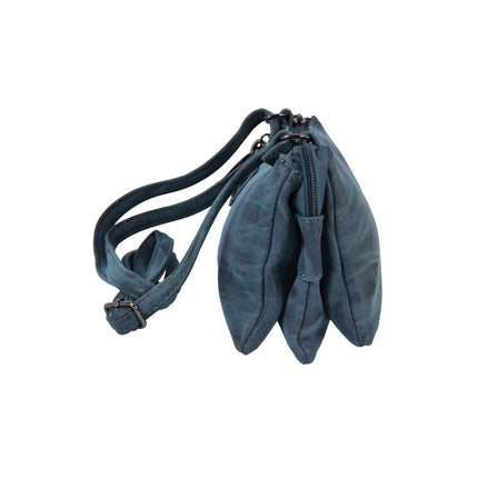 Handige Navy Schoudertas voor Dames - Compact Schoudertasje, 5 Vakken en 6 Creditcardvakjes, Bicky Bernard