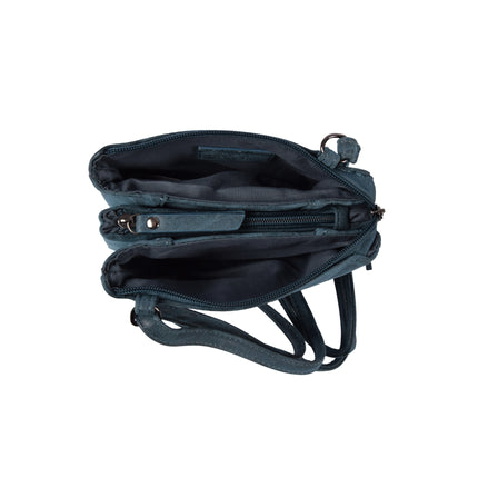 Handige Navy Schoudertas voor Dames - Compact Schoudertasje, 5 Vakken en 6 Creditcardvakjes, Bicky Bernard