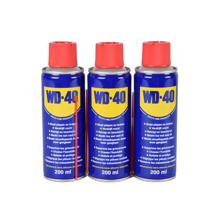 WD-40 Reinigingsspray & Ontvetter - 3 Stuks | Schoonmaakspray & Roestoplosser | 200 ml per Fles | Ideaal voor Ontvetten & Roest Verwijderen