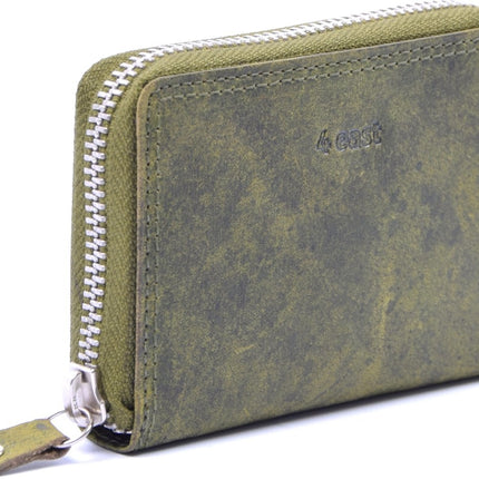 Portemonnee - portemonnee dames - portemonnee heren - portemonnee pasjes - Portemonnee creditcard - Portemonnee met creditcardhouder - creditcard portemonnee - Lederen portemonnee - Creditcardhouder - Olijf - Groen - RFID Protected Anti skim -4E-459