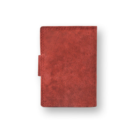 4east Rode Dames Portemonnee - Stijlvol Echt Leder - 14 Creditcards Vakjes - Afmetingen 6.5cm x 1.5cm x 10cm