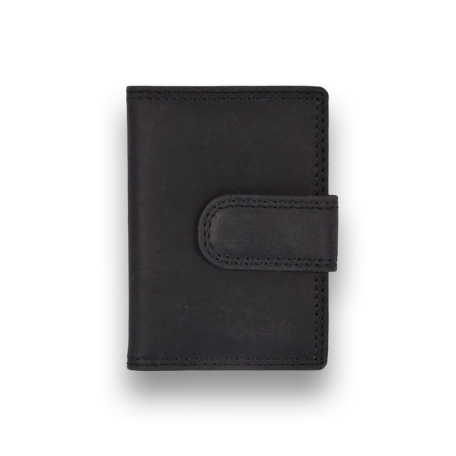 Elegante RFID Portemonnee - Zwart - Dames & Heren - 4 East - Compact formaat: 7cm x 1.5cm x 10cm - 14 vakken voor creditcards