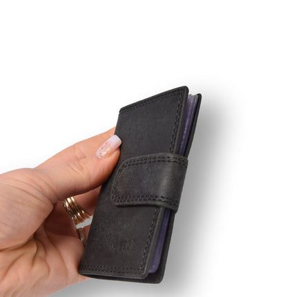 Elegante RFID Portemonnee - Zwart - Dames & Heren - 4 East - Compact formaat: 7cm x 1.5cm x 10cm - 14 vakken voor creditcards